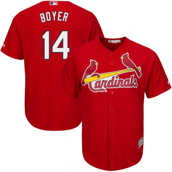 Youth Majestic St. Louis Cardinals #14 Ken Boyer Authentic Red Alternate Cool Base MLB Jersey - Ujersey