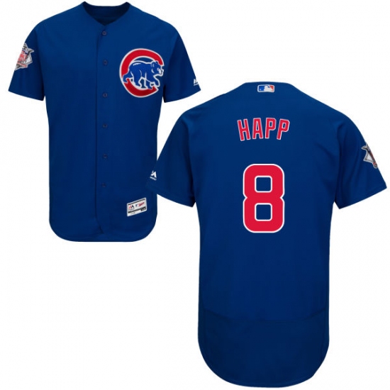 Men's Majestic Chicago Cubs #8 Ian Happ Royal Blue Alternate Flexbase Authentic Collection MLB Jersey - Ujersey