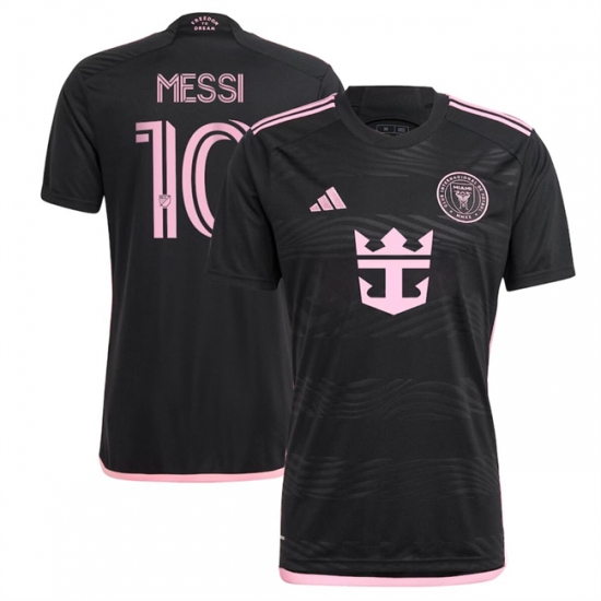 Men's Inter Miami CF #10 Lionel Messi Black 2024-25 Away Soccer Jersey - Ujersey