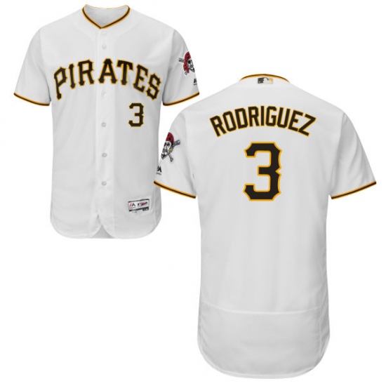 Men's Majestic Pittsburgh Pirates #3 Sean Rodriguez White Flexbase Authentic Collection MLB Jersey