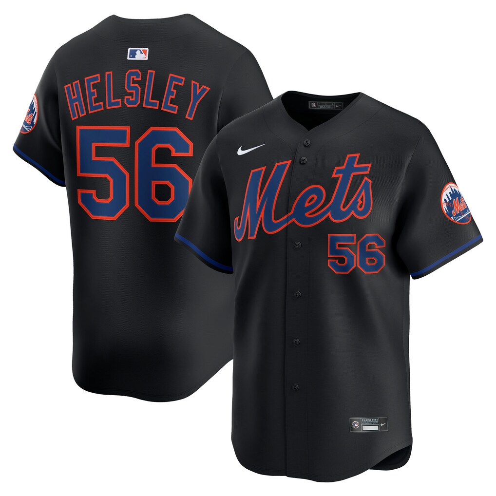 Men's New York Mets Ryan Helsley Nike Black Alternate Limited Player Jersey - Ujersey