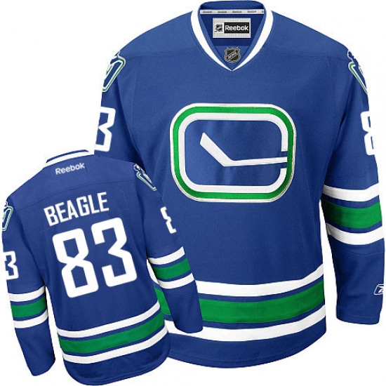 Youth Reebok Vancouver Canucks #83 Jay Beagle Authentic Royal Blue Third NHL Jersey - Ujersey