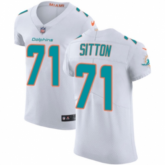 Men's Nike Miami Dolphins #71 Josh Sitton White Vapor Untouchable Elite Player NFL Jersey - Ujersey