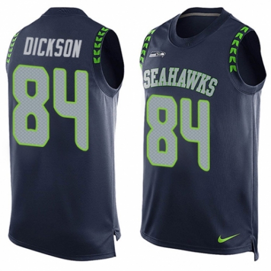 Men's Nike Seattle Seahawks #84 Ed Dickson Limited Steel Blue Player Name & Number Tank Top NFL Jersey - Ujersey