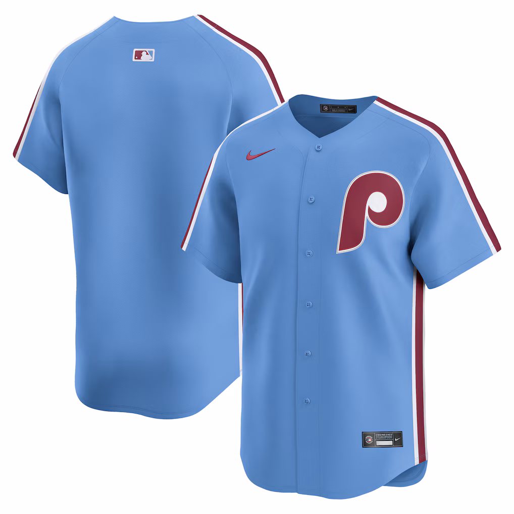 Men's Philadelphia Phillies Nike Light Blue Alternate Limited Jersey - ujerseystore