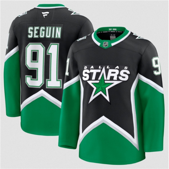 Men's Dallas Stars #91 Tyler Seguin Black 2025-26 Alternate Stitched Hockey Jersey - Ujersey