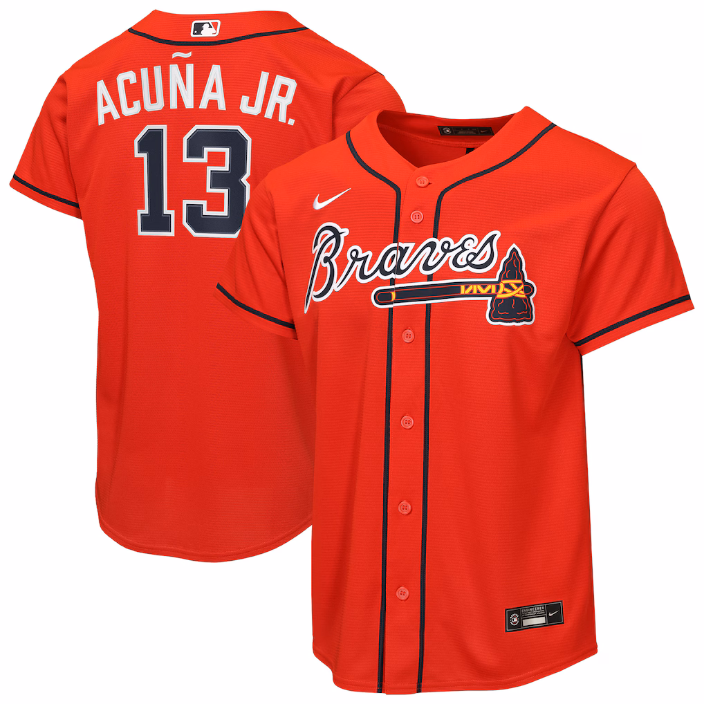 Youth Atlanta Braves Ronald Acuña Jr. Nike Red Alternate 2 Replica Jersey - ujerseystore