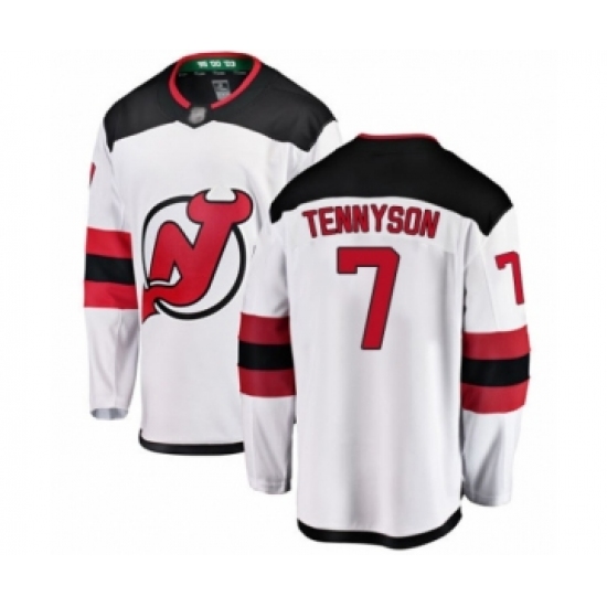 Youth New Jersey Devils #7 Matt Tennyson Fanatics Branded White Away Breakaway Hockey Jersey - Ujersey