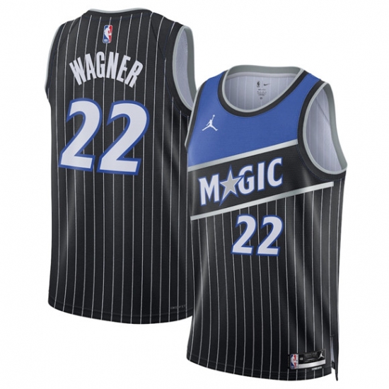 Men's Orlando Magic #22 Franz Wagner Black 2025 Statement Edition Stitched Basketball Jersey - Ujersey