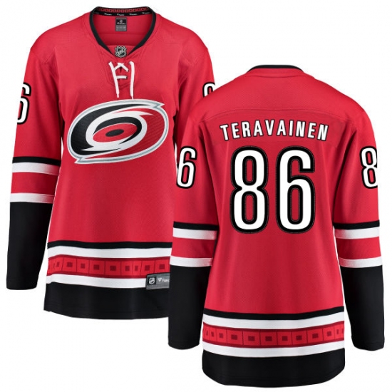 Women's Carolina Hurricanes #86 Teuvo Teravainen Fanatics Branded Red Home Breakaway NHL Jersey