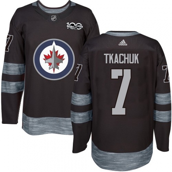 Men's Adidas Winnipeg Jets #7 Keith Tkachuk Authentic Black 1917-2017 100th Anniversary NHL Jersey - Ujersey
