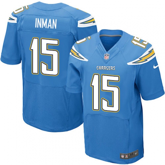Men's Nike Los Angeles Chargers #15 Dontrelle Inman Elite Electric Blue Alternate NFL Jersey - Ujersey