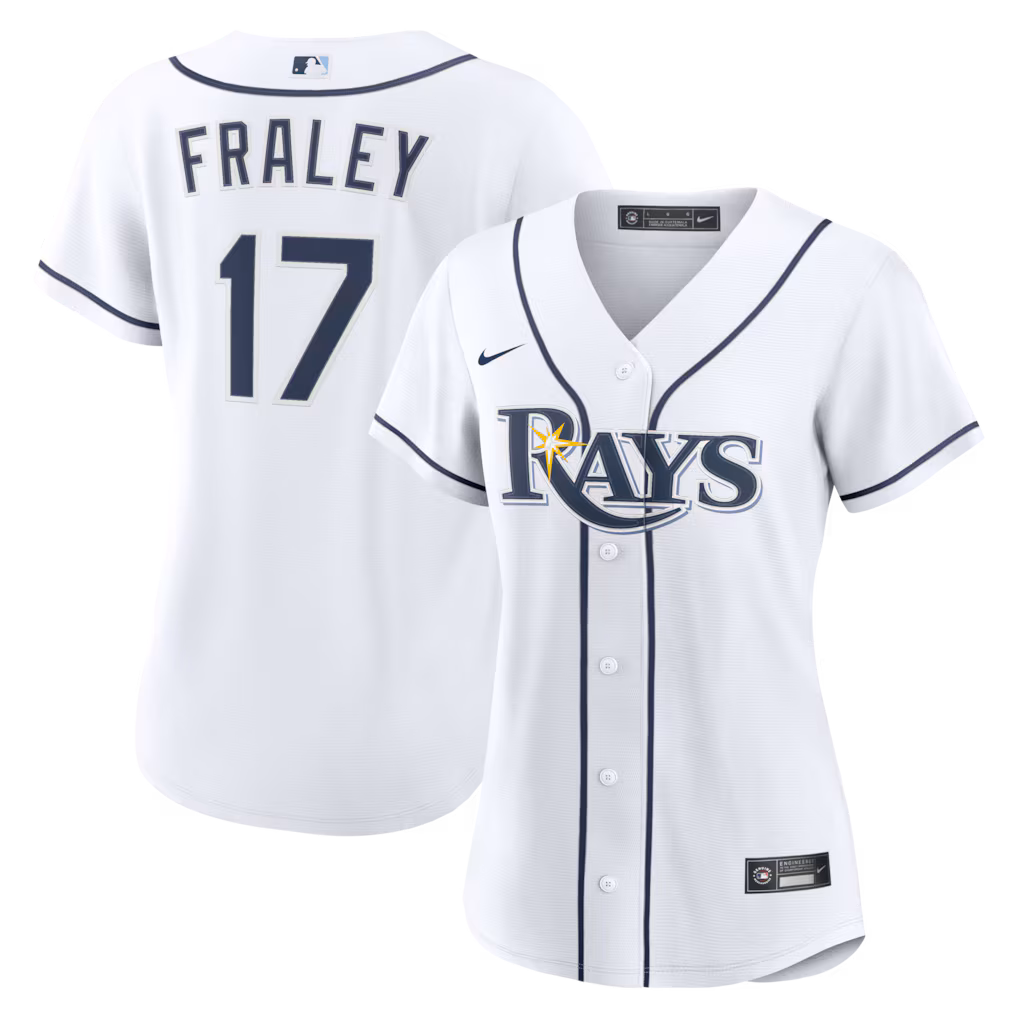 Women's Tampa Bay Rays Jake Fraley Nike White Home Replica Jersey - Ujersey