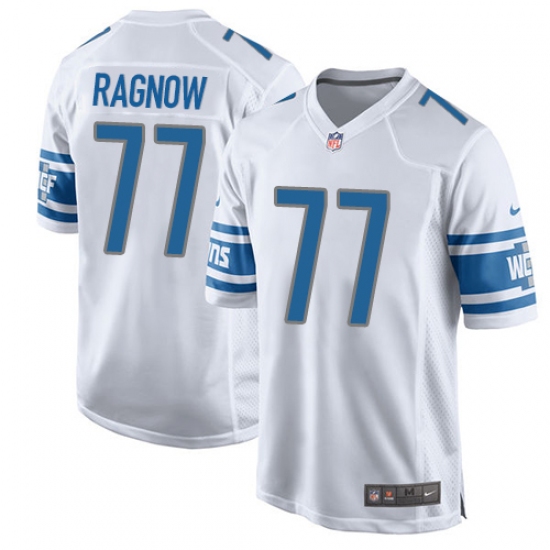 Men's Nike Detroit Lions #77 Frank Ragnow Game White NFL Jersey - Ujersey