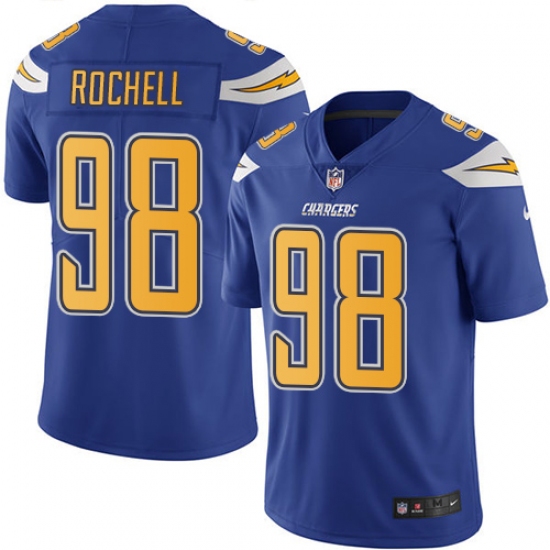 Youth Nike Los Angeles Chargers #98 Isaac Rochell Limited Electric Blue Rush Vapor Untouchable NFL Jersey - Ujersey