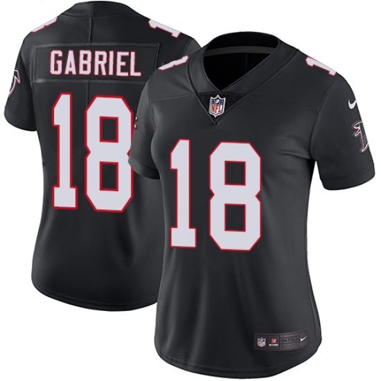 Women's Nike Atlanta Falcons #18 Taylor Gabriel Black Alternate Vapor Untouchable Limited Player NFL Jersey - Ujersey