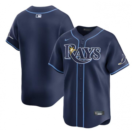 Men's Tampa Bay Rays Blank Navy Away Limited Stitched Baseball Jersey - Ujersey