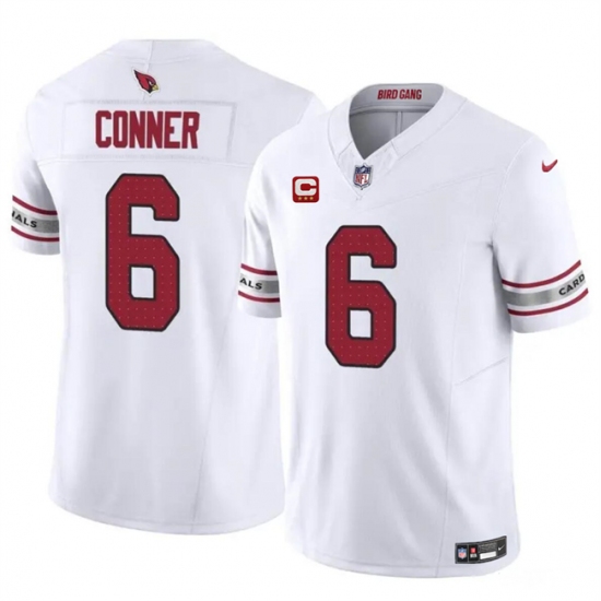Men's Arizona Cardinals #6 James Conner White 2024 F.U.S.E. With 3-Star C Vapor Untouchable Limited Football Stitched Jersey - Ujersey