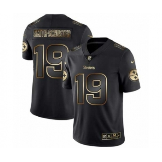 Men Pittsburgh Steelers #19 JuJu Smith-Schuster Black Golden Edition 2019 Vapor Untouchable Limited Jersey - Ujersey