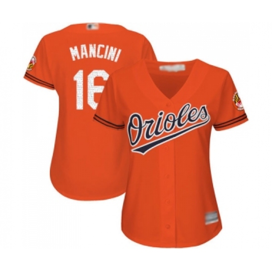 Women's Baltimore Orioles #16 Trey Mancini Replica Orange Alternate Cool Base Baseball Jersey - Ujersey