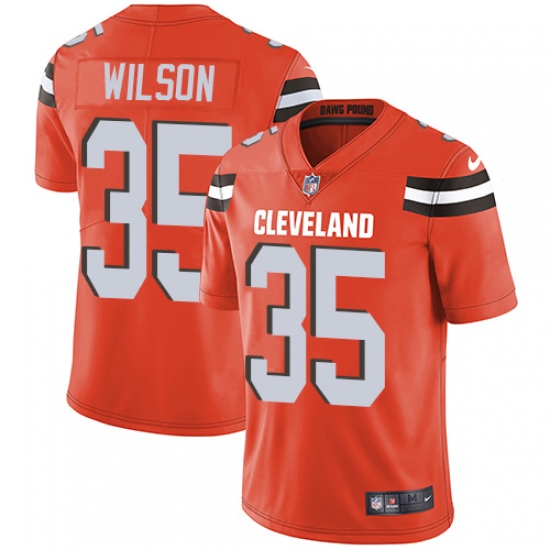 Men's Nike Cleveland Browns #35 Howard Wilson Orange Alternate Vapor Untouchable Limited Player NFL Jersey - Ujersey