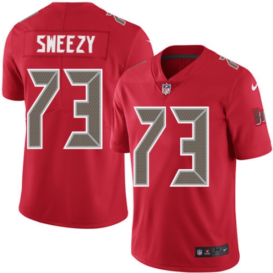 Men's Nike Tampa Bay Buccaneers #73 J. R. Sweezy Elite Red Rush Vapor Untouchable NFL Jersey - Ujersey