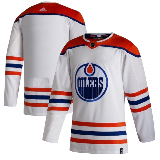 Men's Edmonton Oilers adidas Blank White 2020-21 Reverse Retro Authentic Jersey - Ujersey