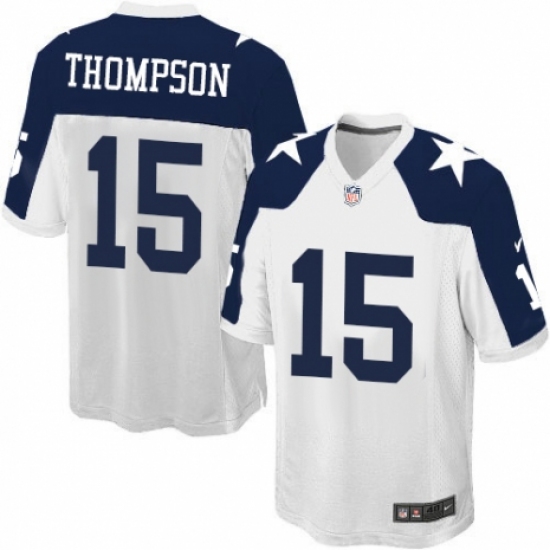 Men's Nike Dallas Cowboys #15 Deonte Thompson Game White Throwback Alternate NFL Jersey - Ujersey