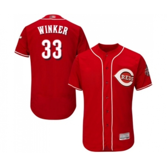 Men's Cincinnati Reds #33 Jesse Winker Red Alternate Flex Base Authentic Collection Baseball Jersey - Ujersey