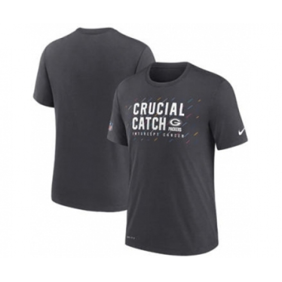 Men's Green Bay Packers Charcoal 2021 Crucial Catch Performance T-Shirt - Ujersey