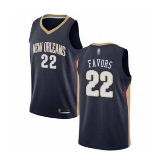 Men's New Orleans Pelicans #22 Derrick Favors Swingman Navy Blue Basketball Jersey - Icon Edition - Ujersey