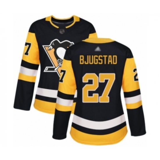 Women's Pittsburgh Penguins #27 Nick Bjugstad Authentic Black Home Hockey Jersey - Ujersey