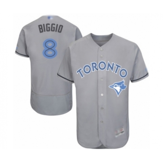 Men's Toronto Blue Jays #8 Cavan Biggio Authentic Gray 2016 Father's Day Fashion Flex Base Baseball Player Jersey - Ujersey
