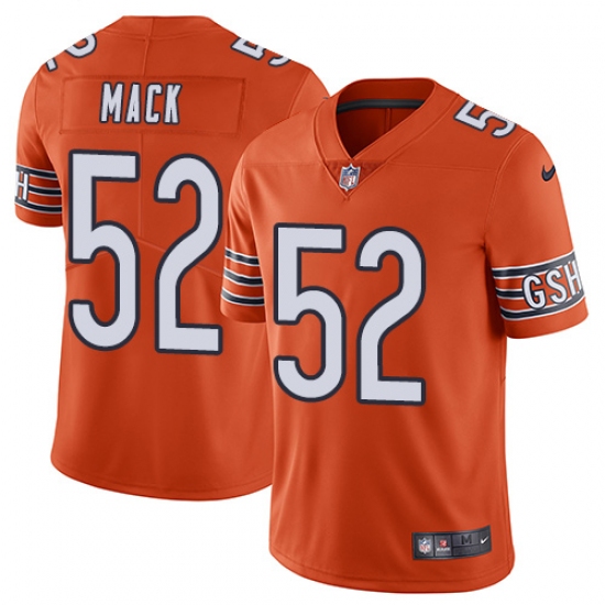 Men's Nike Chicago Bears #52 Khalil Mack Orange Alternate Vapor Untouchable Limited Player NFL Jersey - Ujersey