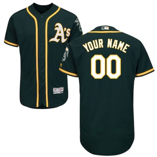 Men's Oakland Athletics Majestic Alternate Green Flex Base Authentic Collection Custom Jersey - Ujersey