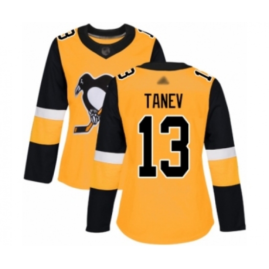 Women's Pittsburgh Penguins #13 Brandon Tanev Authentic Gold Alternate Hockey Jersey - Ujersey