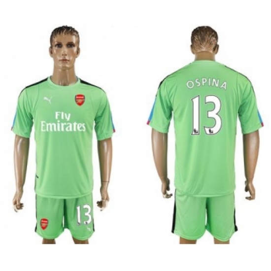 Arsenal #13 Ospina Green Goalkeeper Soccer Club Jersey