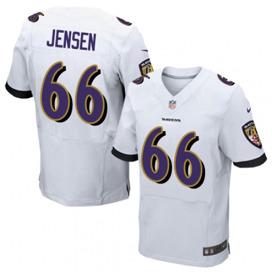 Men's Nike Baltimore Ravens #66 Ryan Jensen Elite White NFL Jersey - Ujersey