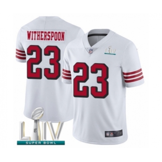 Youth San Francisco 49ers #23 Ahkello Witherspoon Limited White Rush Vapor Untouchable Super Bowl LIV Bound Football Jersey - Ujersey