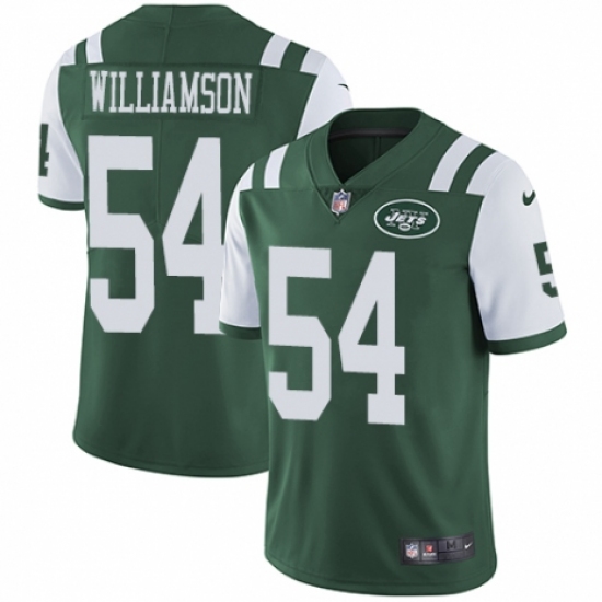 Youth Nike New York Jets #54 Avery Williamson Green Team Color Vapor Untouchable Elite Player NFL Jersey - Ujersey