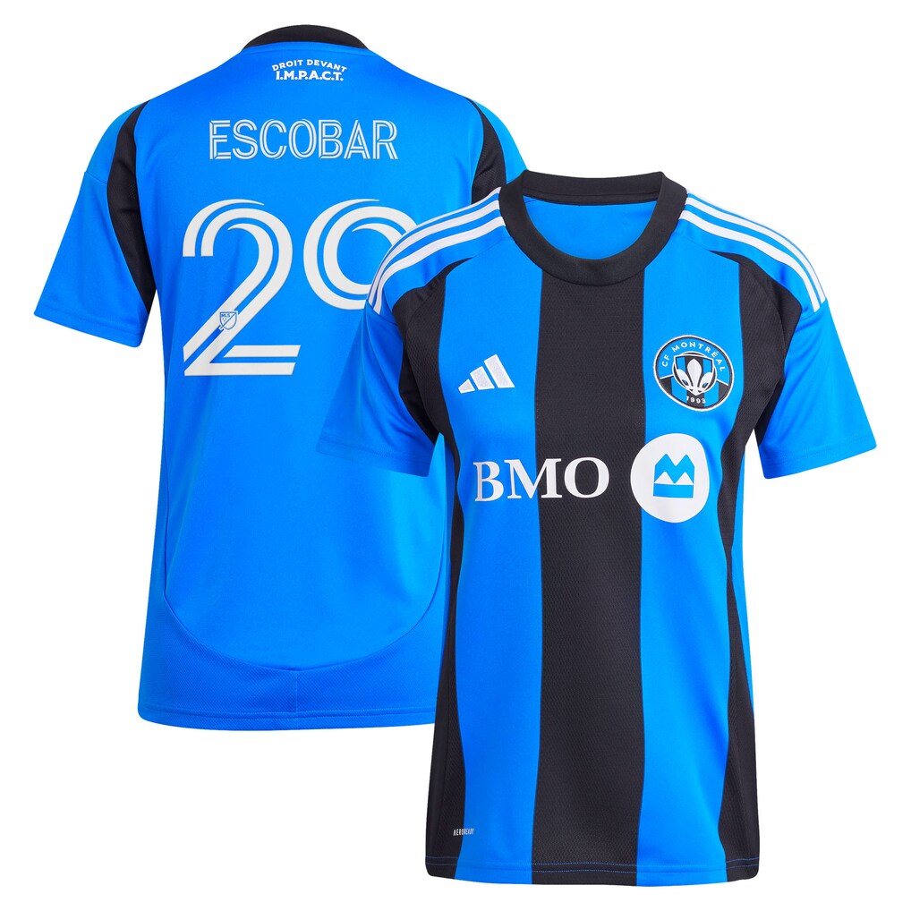 Women's CF Montreal Franco Escobar adidas Blue 2025 Montréal Original Replica Jersey - Ujersey