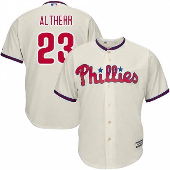Youth Majestic Philadelphia Phillies #23 Aaron Altherr Replica Cream Alternate Cool Base MLB Jersey - Ujersey