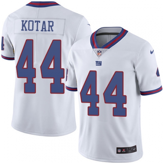 Youth Nike New York Giants #44 Doug Kotar Limited White Rush Vapor Untouchable NFL Jersey - Ujersey