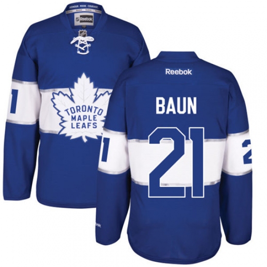 Men's Reebok Toronto Maple Leafs #21 Bobby Baun Premier Royal Blue 2017 Centennial Classic NHL Jersey - Ujersey