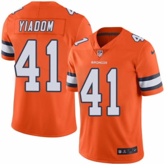 Men's Nike Denver Broncos #41 Isaac Yiadom Elite Orange Rush Vapor Untouchable NFL Jersey - Ujersey