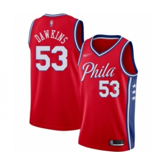 Youth Philadelphia 76ers #53 Darryl Dawkins Swingman Red Finished Basketball Jersey - Statement Edition - Ujersey