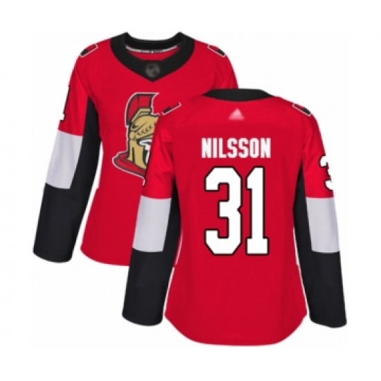 Women's Ottawa Senators #31 Anders Nilsson Authentic Red Home Hockey Jersey - Ujersey