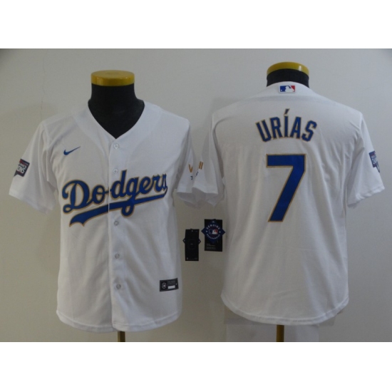 Youth Nike Los Angeles Dodgers #7 Julio Urias White Series Champions Jersey - Ujersey