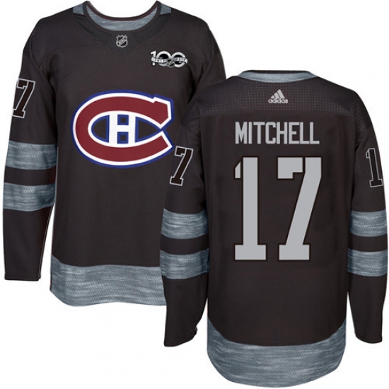 Men's Adidas Montreal Canadiens #17 Torrey Mitchell Authentic Black 1917-2017 100th Anniversary NHL Jersey - Ujersey