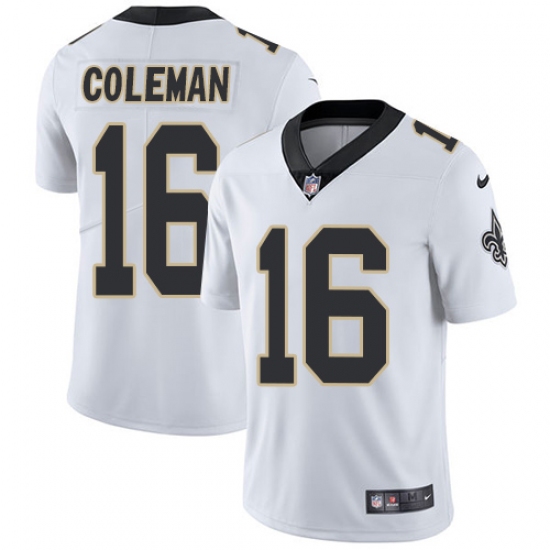 Men's Nike New Orleans Saints #16 Brandon Coleman White Vapor Untouchable Limited Player NFL Jersey - Ujersey